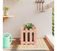 vidaXL Jardinière avec design de clôture – Douglas massif – 40×40×40 cm