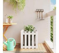VIDAXL Jardinière avec design de clôture - Blanc