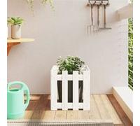 vidaXL Jardinière 40x40x40 - Pin Massif Blanc