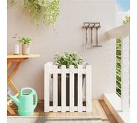 vidaXL Jardinière - Bois de pin massif Blanc