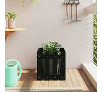 Vidaxl Jardinière Avec Design De Clôture Noir 40x40x40 Cm Pin Massif