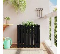 vidaXL Jardinière avec design de clôture – pin massif 70x70x70 cm noir