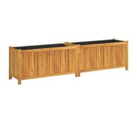 vidaXL Bac à plantes avec insert 199x38,5x50 cm bois massif acacia