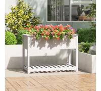vidaXL Bac à plantes avec étagère Blanc 111,5x54x81 cm Pin massif