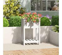 vidaXL Jardinière avec étagère - Blanc 54x34,5x81 cm