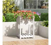 vidaXL Bac à plantes avec étagère Blanc 54x54x81 cm Pin massif