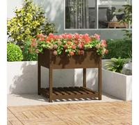 vidaXL Jardinière avec étagère Bois de pin 82,5x82,5x81 cm