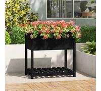 vidaXL Jardinière avec étagère - Noir