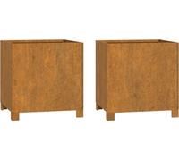 vidaXL Jardinière avec pieds 2 pcs. Rouillé 42x40x43 cm acier corten