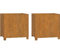 vidaXL Jardinière avec pieds 2 pcs. Rouillé 49x47x50 cm acier corten