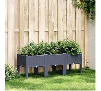 vidaXL Jardinière avec pieds bleu-gris 120x40x42 cm PP