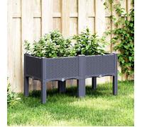 vidaXL Jardinière avec Pieds, Bac à Fleurs, Pot à Plantes, Boîte à Fleurs Jardin Terrasse Patio Extérieur, Bleu Gris 367891
