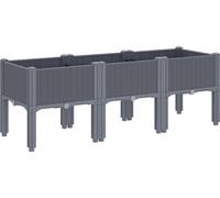 vidaXL Jardinière avec pieds bleu-gris 120x40x42 cm PP