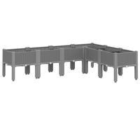 vidaXL Jardinière avec pieds gris clair 160x120x42 cm PP