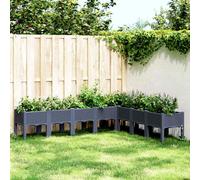 VIDAXL Jardinière avec pieds - Gris PP