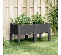 vidaXL Jardinière avec pieds 80x40x42 cm PP Noir