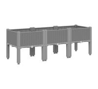 vidaXL Jardinière avec Pieds, Lit Surélevé, Bac à Fleurs, Pot de Plantes Jardin Patio Terrasse Arrière-Cour Extérieur, Gris Clair 120x40x42 cm PP