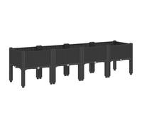 vidaXL Jardinière avec pieds noir 160x40x42 cm PP