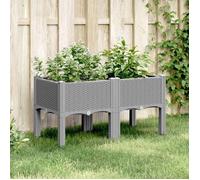 vidaXL Jardinière avec Pieds, Lit Surélevé, Bac à Fleurs, Pot de Plantes Jardin Patio Terrasse Arrière-cour Extérieur, Gris 367892
