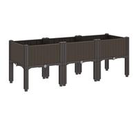 vidaXL Jardinière avec pieds Marron 120x40x42 cm PP