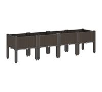 vidaXL Jardinière avec pieds 160x40x42 cm Marron PP