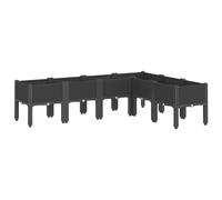 vidaXL Jardinière avec pieds noir 160x120x42 cm PP
