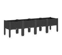 vidaXL Jardinière avec pieds noir 160x40x42 cm PP