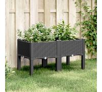 vidaXL Jardinière avec pieds - Noir
