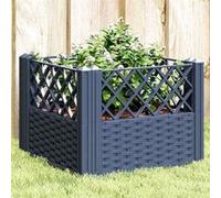vidaXL Jardinière avec Piquets, Bac à Fleurs, Pot à Plantes, Boîte à Fleurs Jardin Terrasse Patio Extérieur, Bleu Gris 368009 Gris G