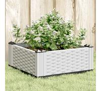 vidaXL Jardinière avec Piquets - Blanc
