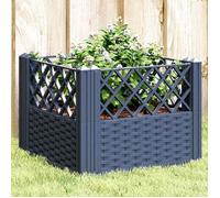 vidaXL Jardinière avec piquets 43,5x43,5x43,5 cm PP Gris