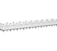 vidaXL Jardinière avec piquets de terre Blanc 363,5x43,5x43,5 cm PP