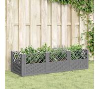 Vidaxl Jardinière Avec Piquets Gris Clair 123,5x43,5x43,5 Cm Pp