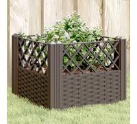 vidaXL Jardinière avec Piquets Marron 43,5x43,5x43,5 cm