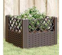 vidaXL Jardinière avec Piquets Marron 43,5x43,5x43,5 cm