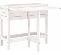 vidaXL Jardinière avec plateau rabattable blanc pin massif