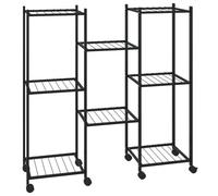 Vidaxl Jardinière Avec Roues 83x25x83,5 Cm Noir Fer Noir