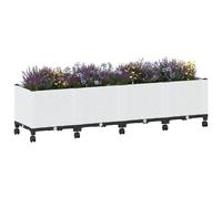 vidaXL Jardinière avec Roues Blanc 160 x 40 x 48 cm PP