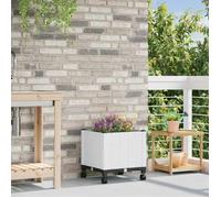 vidaXL Jardinière avec Roues Blanc 40 x 40 x 48 cm PP
