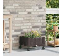 vidaXL Jardinière avec Roues Marron 40 x 40 x 29 cm PP