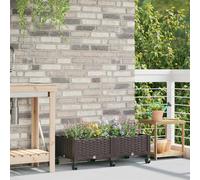 vidaXL Jardinière avec Roues Marron 80 x 40 x 29 cm PP