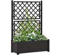 vidaXL Bac à plantes avec treillis 100x43x142 cm PP Anthracite