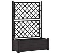 vidaXL Jardinière avec Treillis 100x43x142 cm PP Anthracite | Conçu pour résister à l'extérieur, garde sa forme au soleil, support parfait pour les plantes grimpantes
