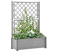 vidaXL Jardinière avec treillis 100x43x142 cm PP Gris pierre