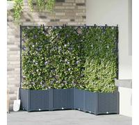 vidaXL Jardinière avec treillis 5 pcs - Gris