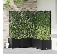 vidaXL Jardinière avec treillis 5 pièces noir