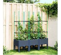 vidaXL Jardinière avec treillis bleu gris 120x40x142,5 cm PP