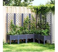 vidaXL Jardinière avec treillis 160×120×142 cm PP Gris