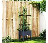 vidaXL Jardinière avec treillis - Bleu gris