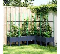 vidaXL Jardinière avec treillis 160×120×142,5 cm bleu gris